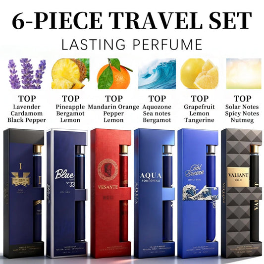 Eau de Toilette Six-Piece Men’s Fragrance Spray Set with 35ml Bottles in Mixed Color Boxes