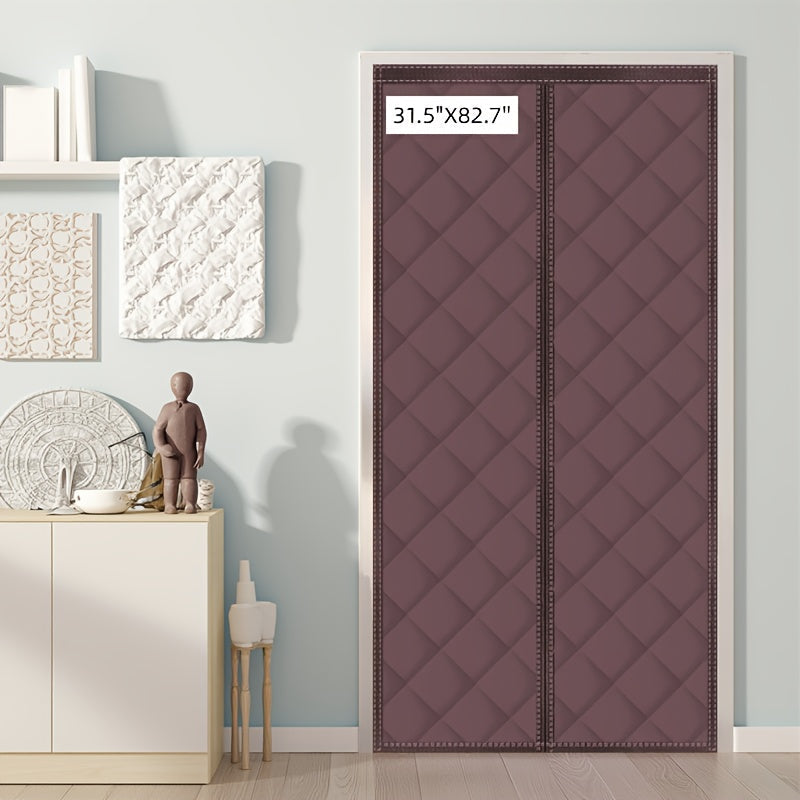Quilted Magnetic Door Curtain in Grey or Brown with Six Exact Widths and 82.7-Inch Listed Length
