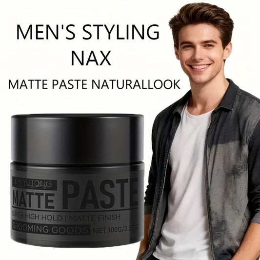 Matte Hair Paste for Men 100g | Non-Greasy Medium Hold Styling Cream with Plant Squalane & Argan Oil | Natural Finish No Residue | Salon Quality Hair Wax Alternative for All Hair Types 3.53oz