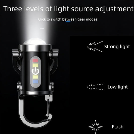 Flashlight 1200-Lumen Keychain 4-Pack with Seven Modes, USB-C Charging and Phone Power Output
