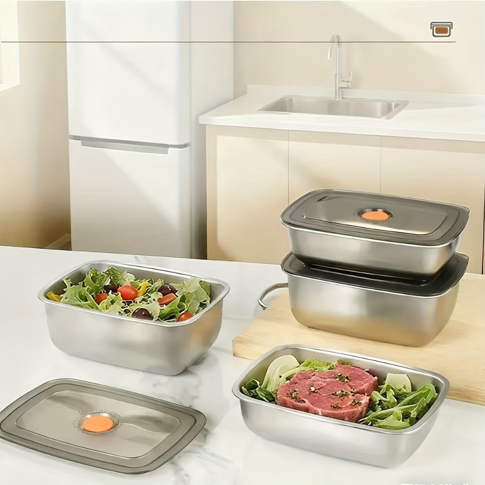 Stainless Steel Food Storage Containers, 6-Pack Airtight Stackable Meal Prep Containers with Lids – 40.58 oz Each, Heavy-Duty Lunch Box Set for Fridge, Freezer, Leftovers, Vegetables, Meat and Pantry