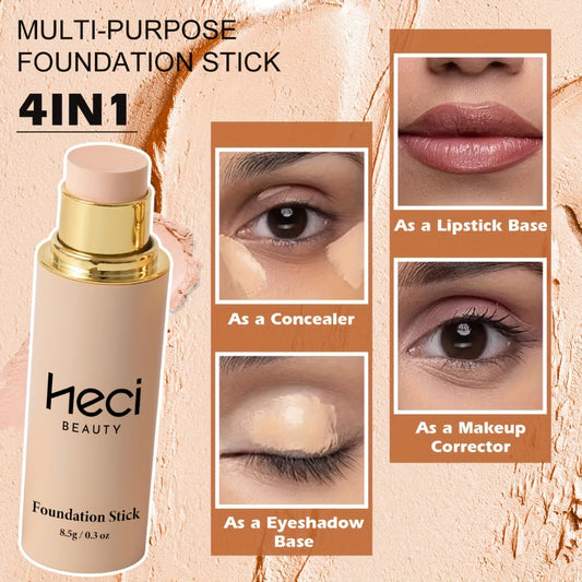 CC Cream Foundation Stick 2-Pack — Full Coverage Concealer, Waterproof Long-Lasting Natural Matte Finish, Lightweight Moisturizing Formula for Light to Medium Tan Skin Tones
