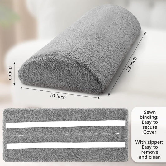 Memory Foam Bolster Pillow for Sleeping – Sherpa Half Roll Leg Support Pillow for Bed, Chair & Sofa | Head, Back & Knee Rest Cushion