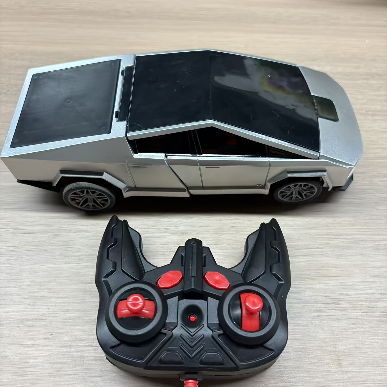 Remote Control Car, Spider-Man Pattern 1:18 Transforming Robot Vehicle with One-Button Change, LED Lights and Three Colors