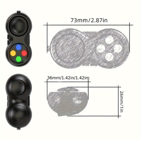 Fidget Controller Cube 3-Pack – 8 Fidget Options Stress Relief Toy for Kids Adults ADHD Anxiety | Clickable Buttons Joystick Roller Assorted Colors