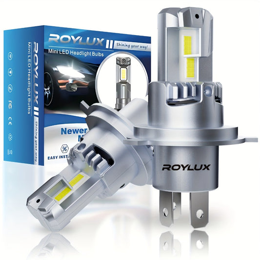 H4 LED Headlight Bulbs 60000LM 120W 6500K White High Low Beam Conversion Kit, 9003 HB2 HIR2 9012 Mini CSP Chips Non-Polarity EMC Anti-Flicker for 12V Cars Motorcycles