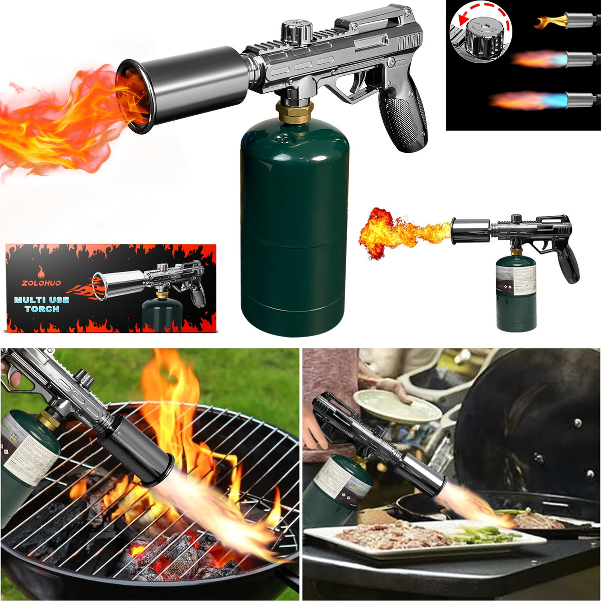 Blow Torch 700, 000 BTU Propane Kitchen Cooking Torch with Safety Lock, Culinary Food Torch for Steak