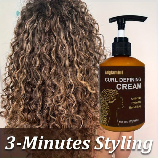 24-Hour Hold Curl Defining Cream for Wavy Curly & Coily Hair — No-Rinse Leave-In Frizz Control Styler, Lightweight Non-Greasy 3-Minute Quick Curl Definition for Women & Men All Curl Types