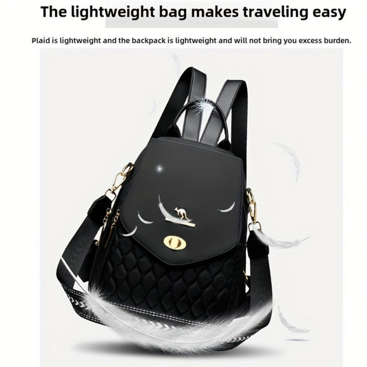 Backpack for Women – for Travel & Work, Fashion Stripe Texture Pattern Golden – detail view 3