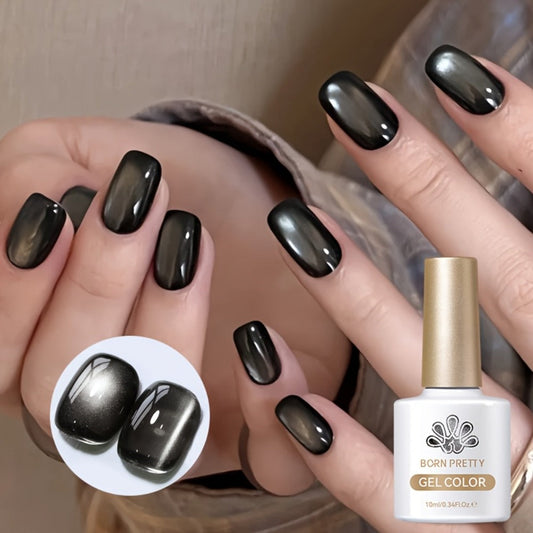 Gel Nail Polish in 10ml Black Magnetic Cat-Eye with Glass-Bead Shimmer, BGC01 or MY49 for Shimmer Art