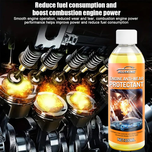 Engine Anti-Wear Protection Fluid 100ml – Cylinder Block Restoration Agent, Reduces Engine Noise, Prevents Wear, Seals Micro-Cracks, Fast-Acting Formula for Cars Trucks SUVs