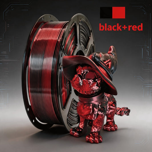 Dual Color PLA Filament 1.75mm 250g Vacuum Packed – Neatly Wound High Precision ±0.02mm Smooth Printing Two-Tone Gradient 3D Printer Filament | Dual Color PLA Spool for FDM 3D Printers Hobby Makers