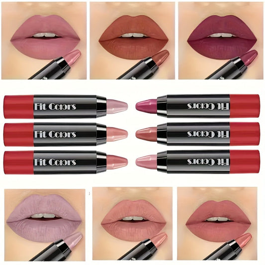 24HR Transfer-Resistant Velvet Lipstick Set 6 Pcs – Moisturizing Smudge-Proof Matte Finish Intense Color, Fashionable Shades from Nude to Bold Red for All Skin Tones, Gift for Women