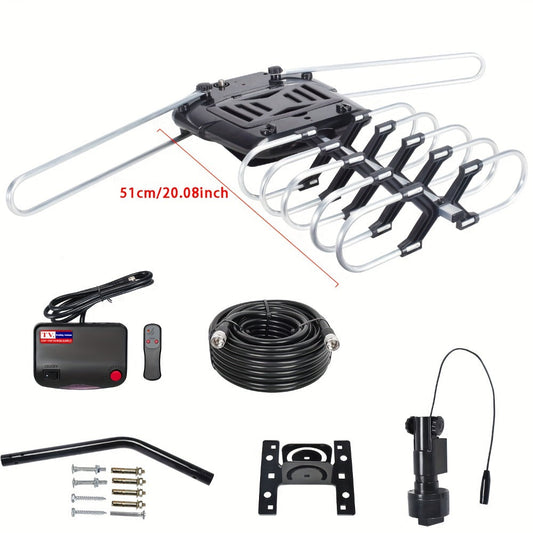 Dual TV Splitter Outdoor Antenna 150 Mile Range – 2026 Smart Digital HDTV, 2 TVs Simultaneously, RG6 Coaxial Cable & Mounting Bracket Included, Attic Rooftop