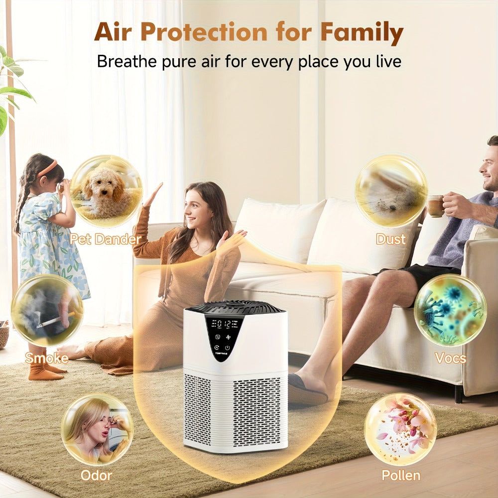 Air Purifier TDBYWAE MB-025 with H13 Three-Stage Filter, 1250 Sq Ft Source Value, PM2.5 LCD and 25dB Mode