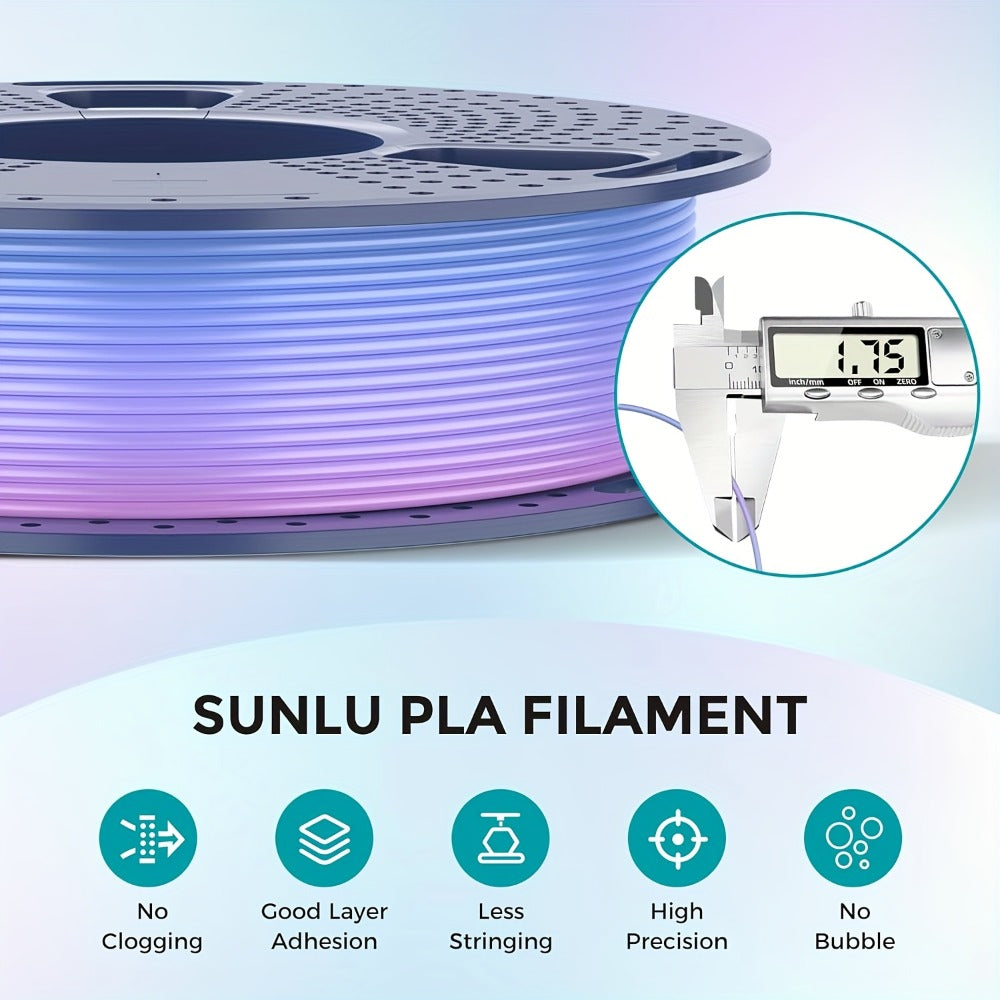 3D Printer Filament SUNLU Rainbow PLA 1.75mm Four-Roll Bundle with 250g Spools and 8m Color-Change Label