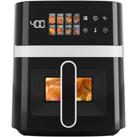 Air Fryer 5 Quart 8-in-1 Electric Hot Air Oven 1350W with LED Touchscreen & 360° Hot Air Circulation – Large Capacity Digital Air Fryer for Fry Roast Bake Grill Dehydrate, Black