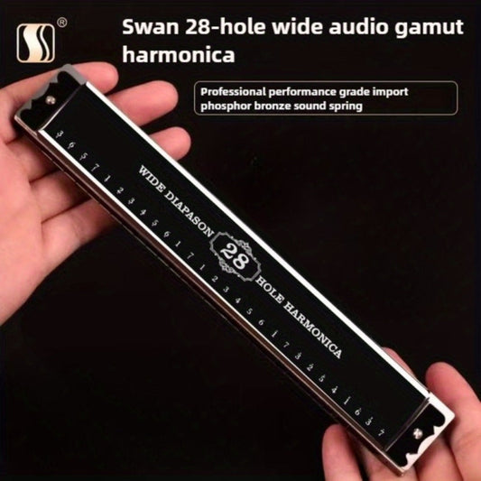 Blues Harmonica, 28-Hole, Professional, Black/ for Blues Practice detail image