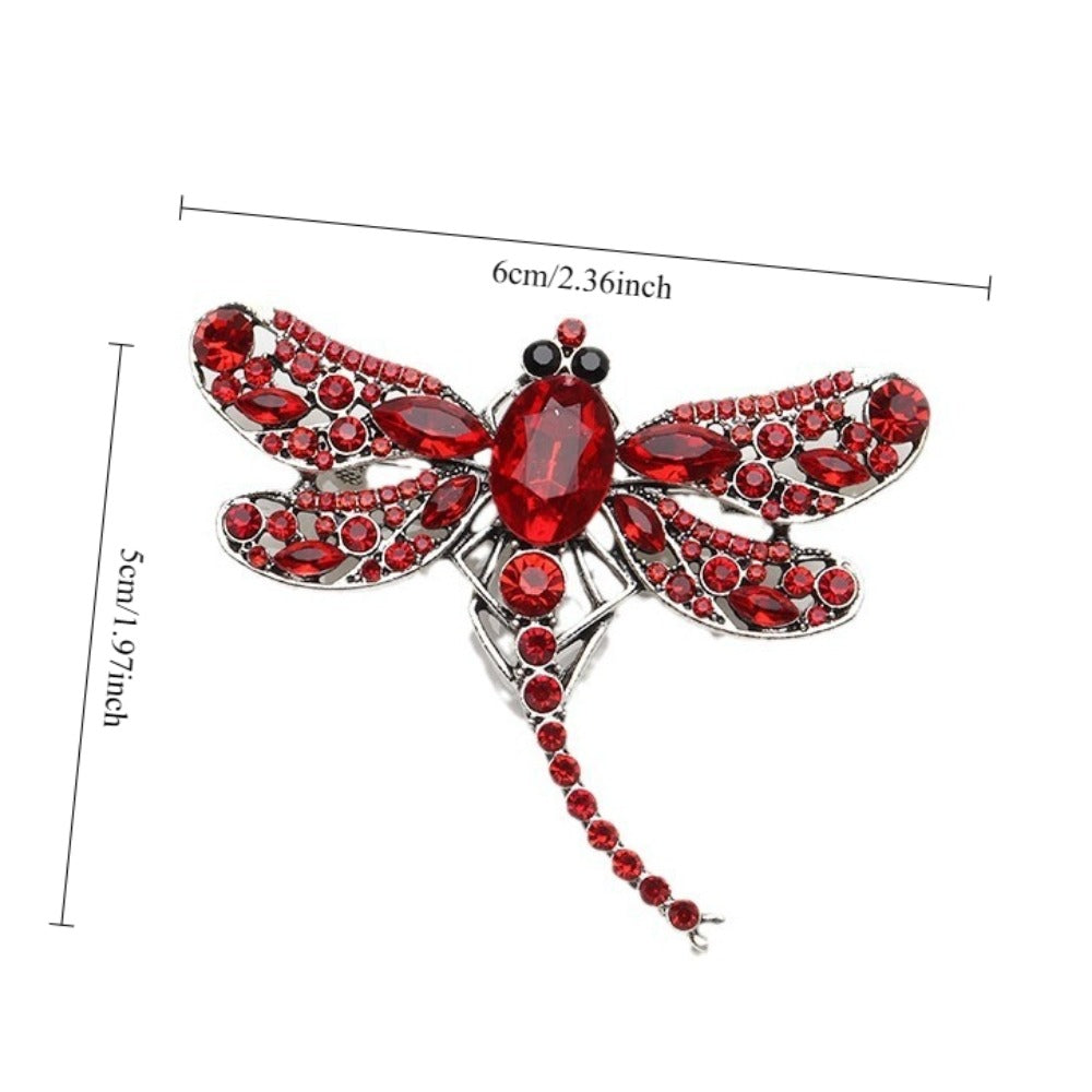 Brooch Pin - Dragonfly Set 6pcs Colorful Elegant Crystal Insect Lapel Luxury - product detail view 11