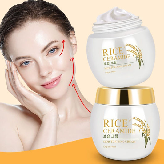 Face Cream Rice Ceramide 130g Formula with Hyaluronic Acid, Glycerin and Day or Night Moisturizing Use