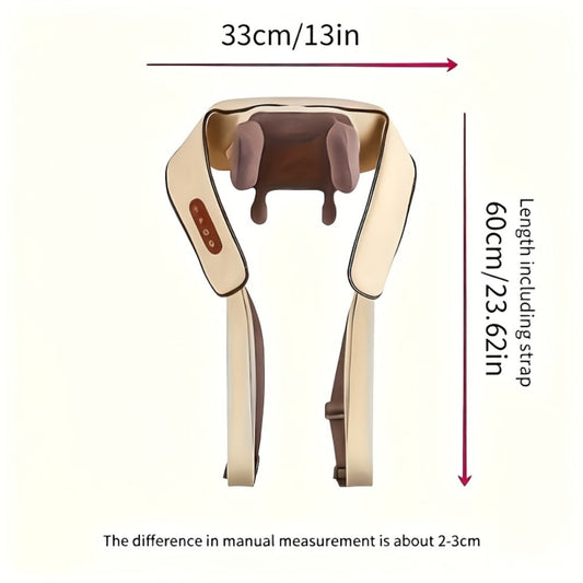 Neck Massager Shiatsu with Heat – 6-Node Deep Kneading Wireless Massager for Neck, Shoulders & Trapezius Muscles | Hands-Free Electric Neck & Shoulder Massager with Heating Function