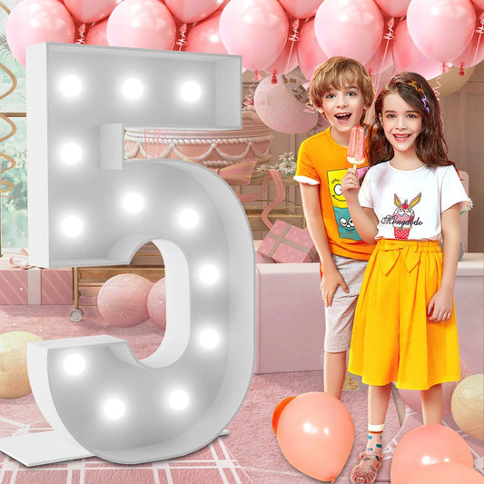 Party Decorations Four-Foot Marquee Number Light with Digits 0–9 or Number 20, 11 Colors and Three Modes