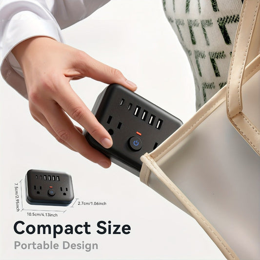 Surge Protector Power Strip 8-in-1 Mini Wall Adapter with 2 AC Outlets, 4 USB-A, 2 USB-C and One or Two-Pack Options