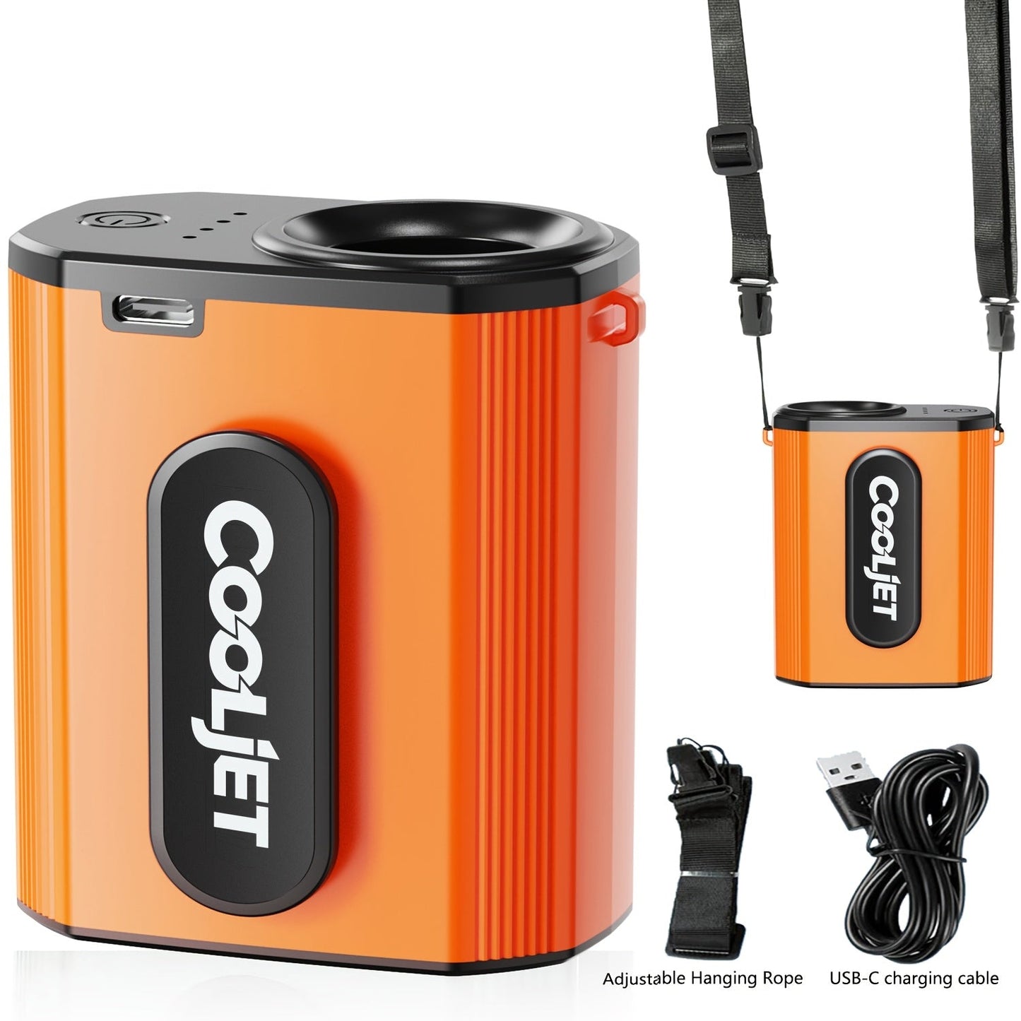Portable Fan by Coogir, 5000mAh Four-Speed Waist Clip and Neck Model with LED Battery Display