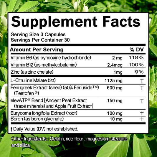 Testosterone Support Supplement for Men Total-T - Supports Free and Total Testosterone Levels, Natural Male Vitality & Strength Formula - 90 Tablets