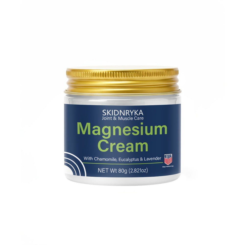 Body Cream SKIDNRYKA Magnesium 80g Jars Two-Piece Set with Chamomile Eucalyptus and Lavender Callouts
