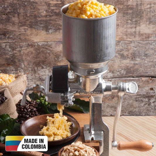 Manual Grain Grinder Mill - Cast Iron Hand Crank Grain Mill with High Hopper, Adjustable Coarse Fine Grinding