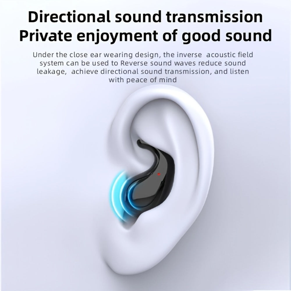 Semi-In-Ear Wireless Headphones 360-Degree Stereo Surround Sound, Black Tech Design High-Fidelity Audio