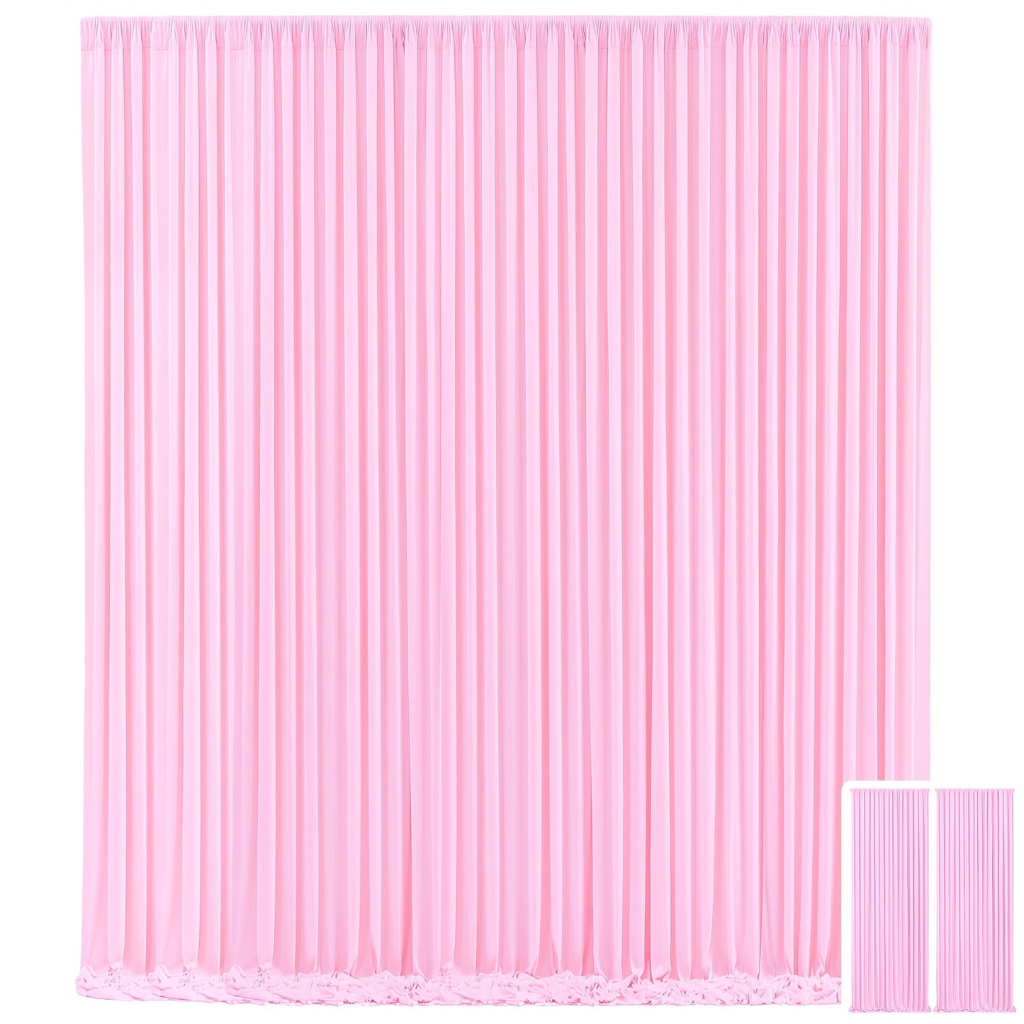 Two-Panel Photography Backdrop Curtain Set in 16 Colors with 59 x 85-Inch Panels and Pole Pockets
