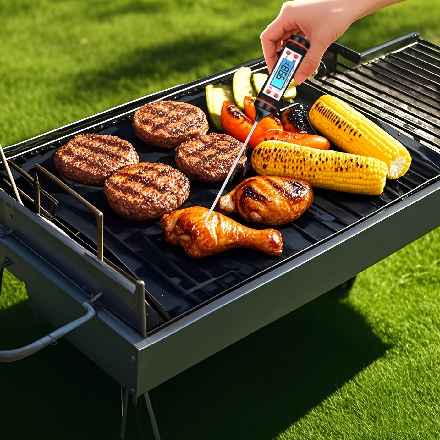 Thirty-Five-Piece BBQ Grill Tool Kit with Thermometer, Two Grill Mats, Heat Glove and Carry Case