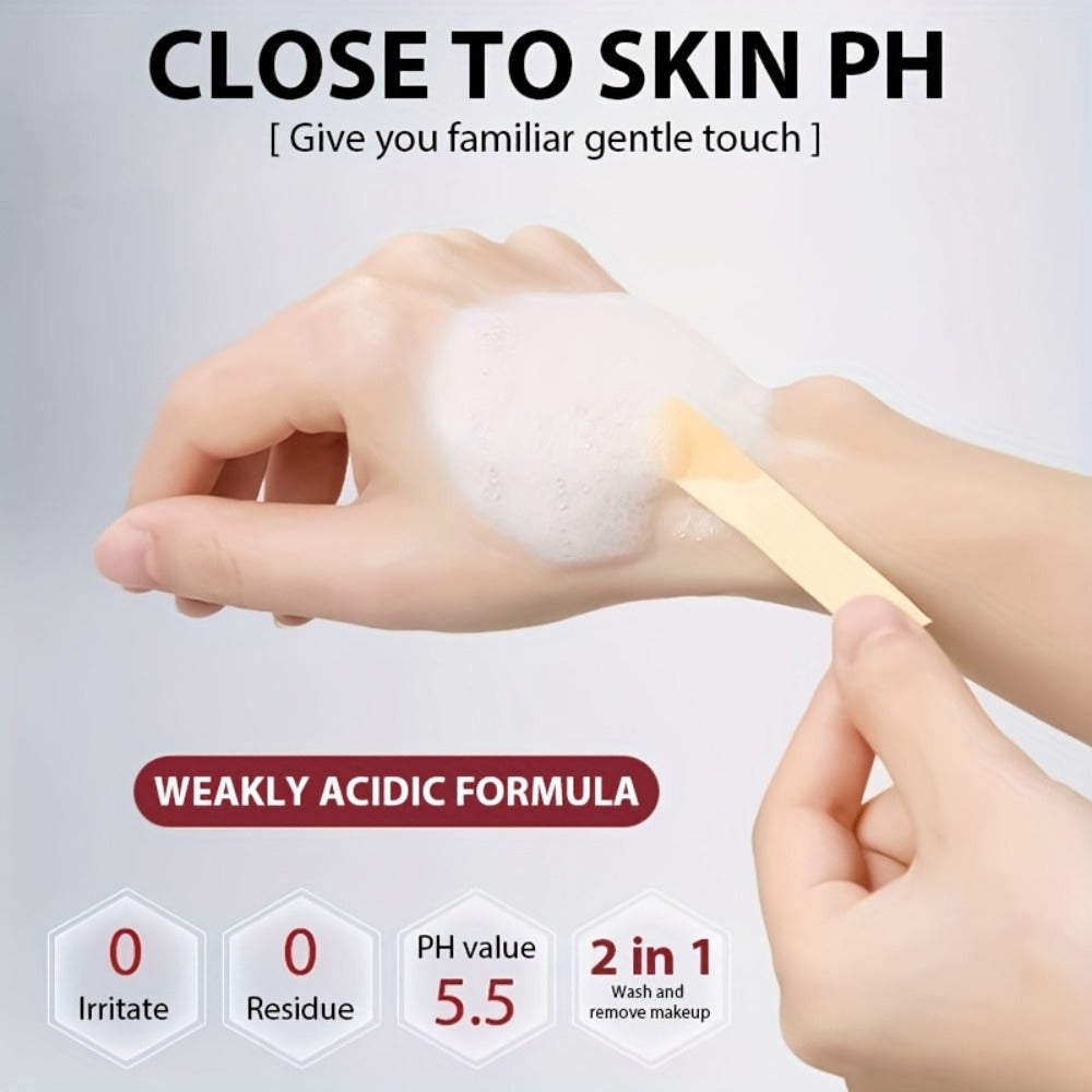 Brightening Face Wash 5-in-1 with Hyaluronic Acid Niacinamide Vitamin C Vitamin E & Collagen - Rich Foam Deep Cleansing Moisturizing Glow Facial Cleanser for Women 150g