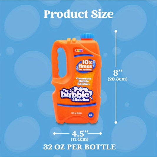 64oz Bubble Solution Refill 2-Pack Concentrate – Makes 5 Gallons, Compatible with Bubble Machines, Wands & Blowers, Non-Toxic Child Safe, Outdoor Party Toy for Birthdays, Easter & Summer Fun