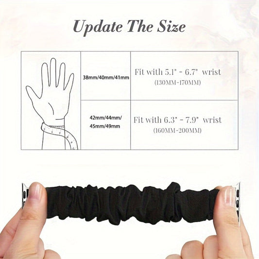 Nylon Elastic Apple Watch Band Women 4-Pack Adjustable Loop Aluminum Butterfly Clasp Strap Compatible with Apple Watch Ultra SE Series 9 8 7 6 5 4 3 2 1 38mm 40mm 41mm 42mm 44mm 45mm 49mm