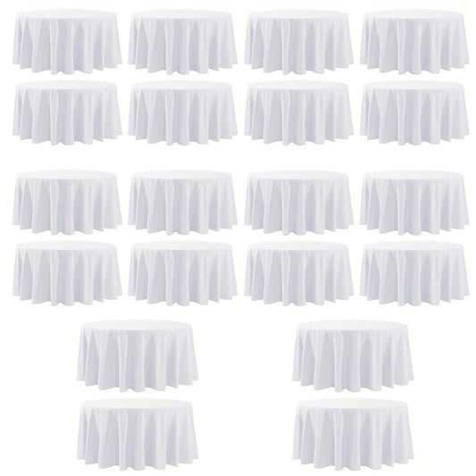 120 Inch Round Tablecloth Bulk Pack – Wrinkle-Free Table Cover for Wedding, Party, Christmas & Halloween, Black or White (6/12/18 Pack)