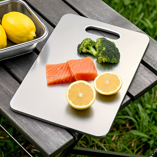 Pure Titanium Cutting Board Double Sided Durable Metal Kitchen Chopping Board for Meat Fruits Vegetables Holiday Gift 1pc or 3pc Set