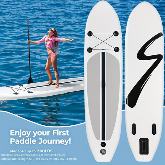 Stand Up Paddle Board 10ft 350lbs Inflatable SUP 3 Fins EVA Non-Slip Deck 12-15PSI Alloy Paddle Hand Pump Repair Kit Carrying Bag for Beginners All Skill Levels