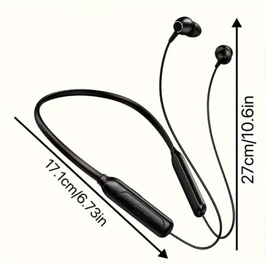 Neckband Magnetic Wireless Earbuds 20H Playtime 230mAh In-Ear Noise Canceling Sports Headphones with Mic Pluggable Memory Card Long Standby for Running Gym Workout Travel