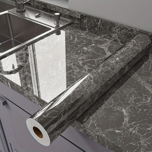 Marble Peel and Stick Wallpaper Roll - Waterproof Oil-Proof Self-Adhesive Wall Contact Paper for Kitchen Backsplash Bathroom Countertop