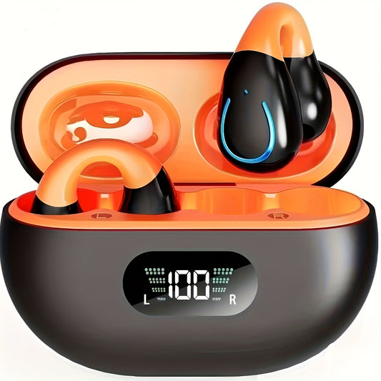 Open Ear Wireless Earphones Bluetooth 5.4, 360° Ambient Awareness, ENC Crystal-Clear Calls, Secure Sport Fit, All-Day Comfort, Touch Control - TWS Earbuds for Running, Gym & Outdoor Use