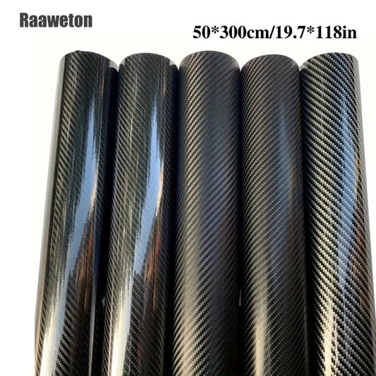 5D Carbon Fiber Vinyl Wrap 50cm x 300cm – Self-Adhesive Car Interior Decor Film, UV Protection, Scratch-Resistant, Dashboard Trim Sticker