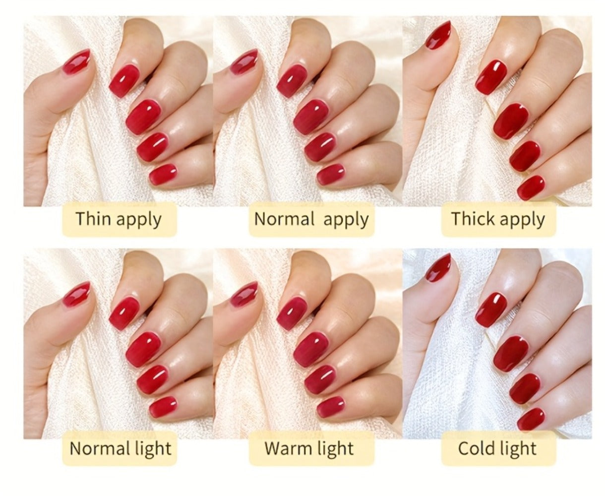 Gel Nail Polish 6-Color 9D Polaris Magnetic Set with Six 10ml Glass-Water-Light Shades for Nail Art