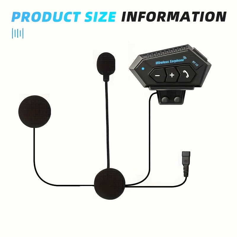 Motorcycle Helmet Bluetooth Headphones Wireless 5.0 – Hi-Fi Stereo, Noise Cancellation, Hands-Free Calls & Music, Easy Helmet Install, RGB Ambient Light Option, Durable Rider Headset