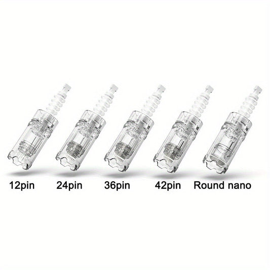 Microneedling Pen Cartridges 10-Pack 36-Pin 0.25mm Replacement Needle Tips for Dr Pen A10 — Compatible 12 24 36 42 Pin Nano Cartridges Collagen Induction Skin Renewal