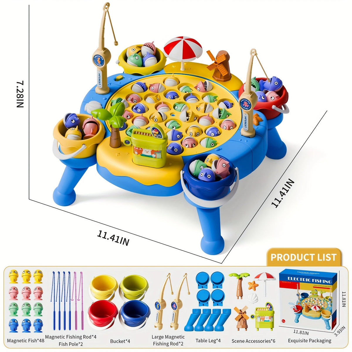 Magnetic Fishing Game for Kids 66 Pieces, Ocean Fishing Toy Set with Rods for Toddlers Ages 3 4 5 6