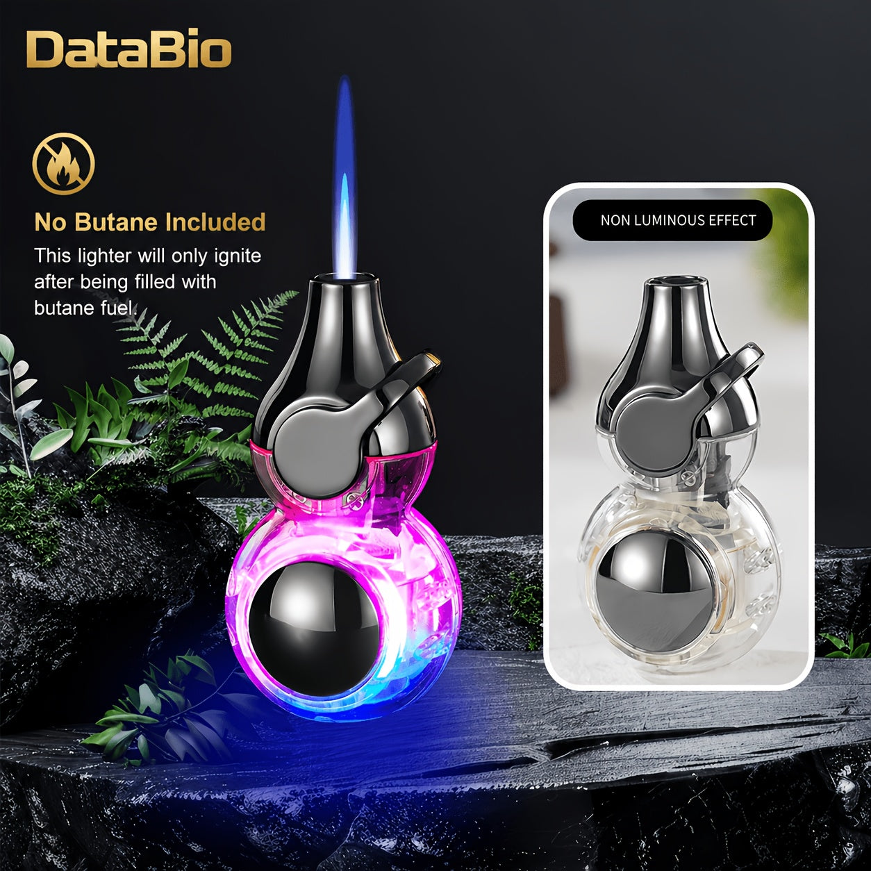 Orb-Design Torch Lighter with Auxiliary Light, Top Rocker Control and Three Body Color Options