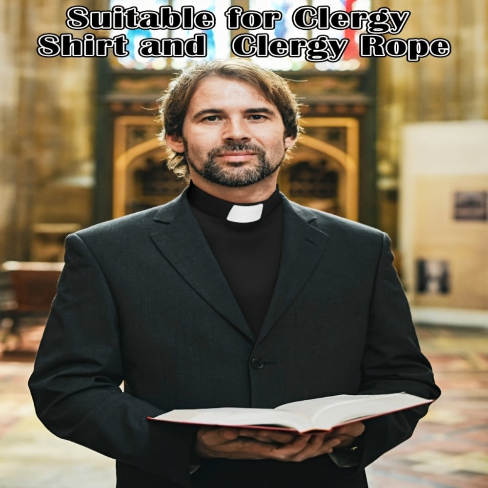 Clergy Collar - Tab 3 Pack Black with White Tab - Clerical for Priest Minister Pastor - product detail view 5